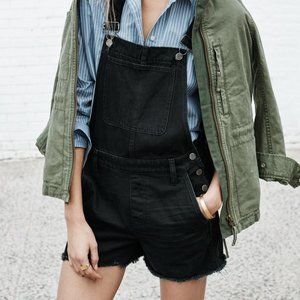 Madewell black denim overalls